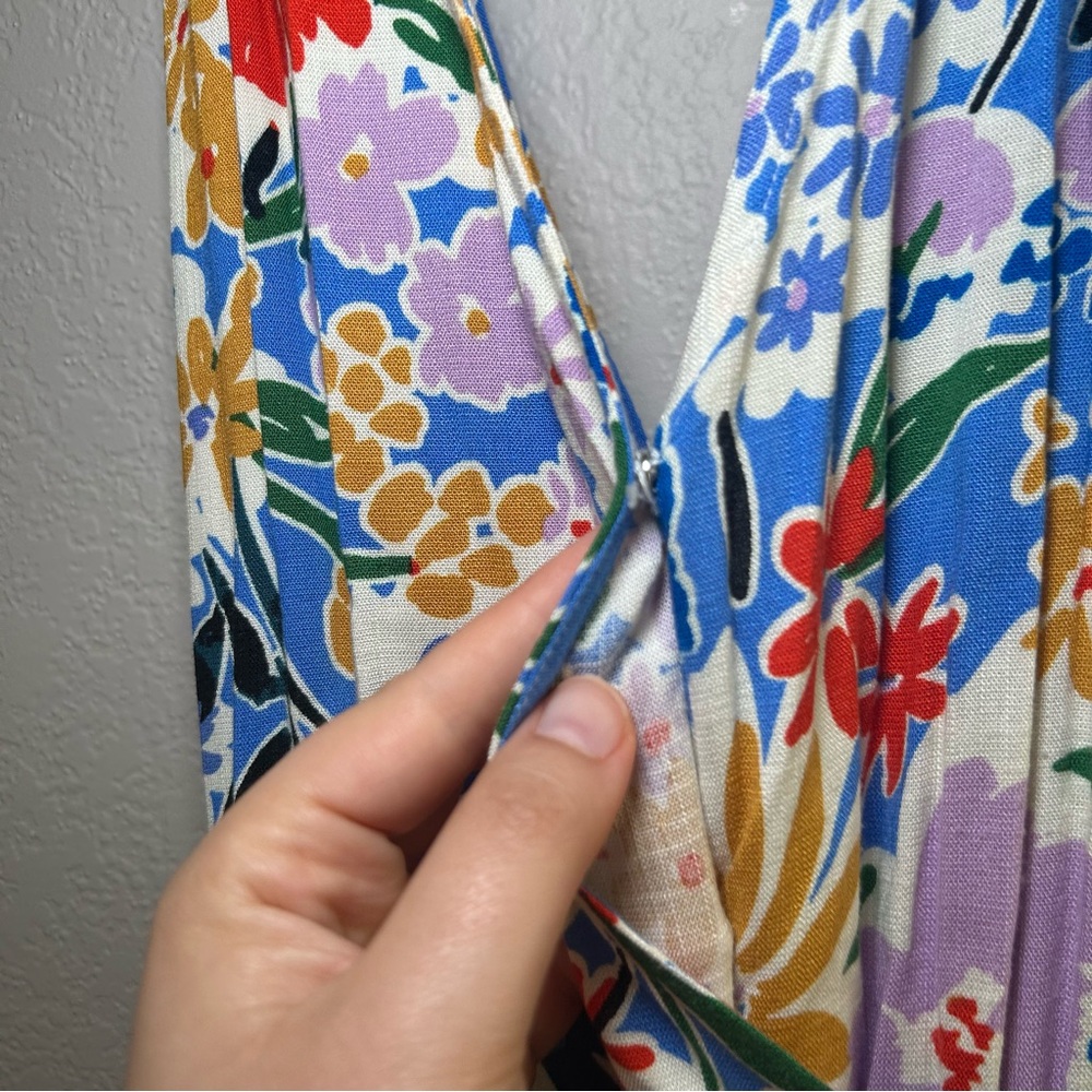 Sugarlips Floral Multicolor Ojai Honey Surplice Romper women’s small boho summer - Picture 4 of 10